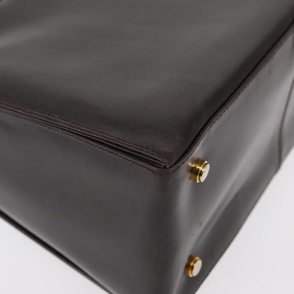 Salvatore Ferragamo Gancini Hand Bag Leather Black Gold Auth 153902 - Picture 15 of 16